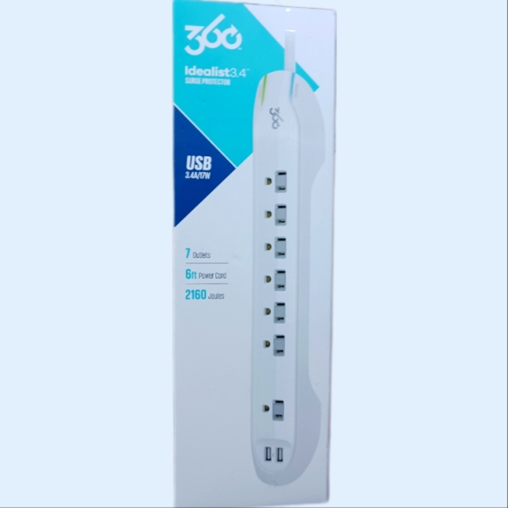 NIB 360 Idealist 3.4 Surge Protector Power Strip